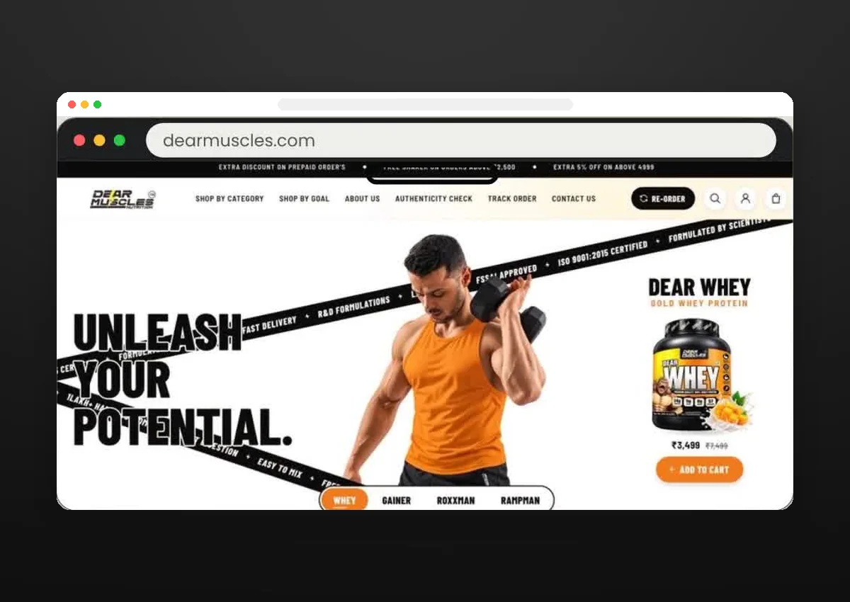 Dear Muscles website