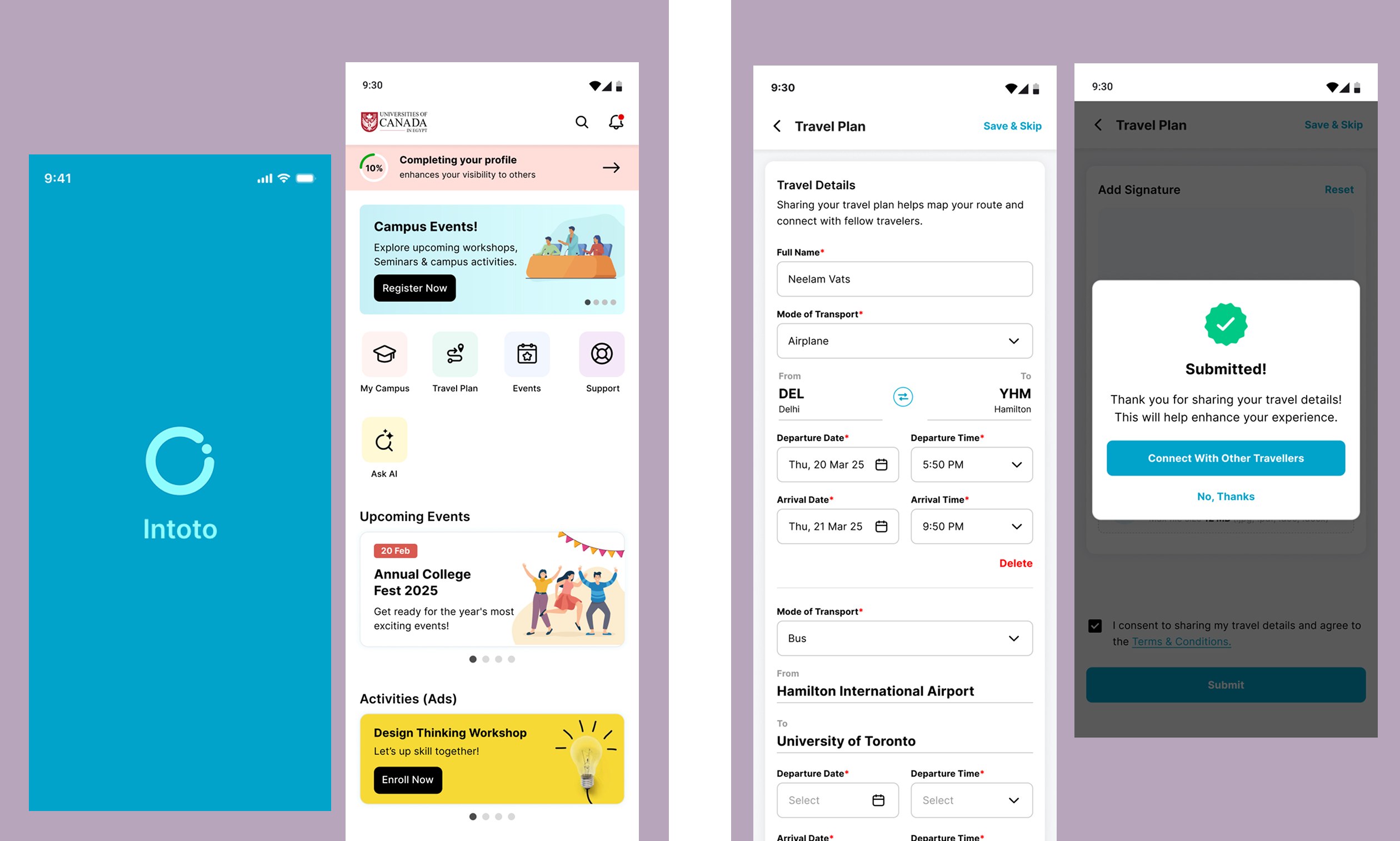 Intoto - Travel Plan